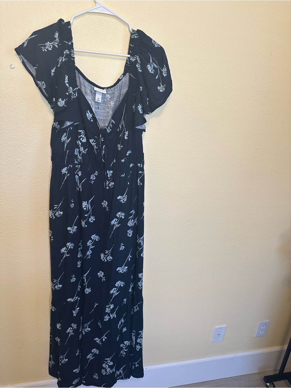 Ava & Viv Black Floral Maxi Dress with White Print - Picture 2 of 5